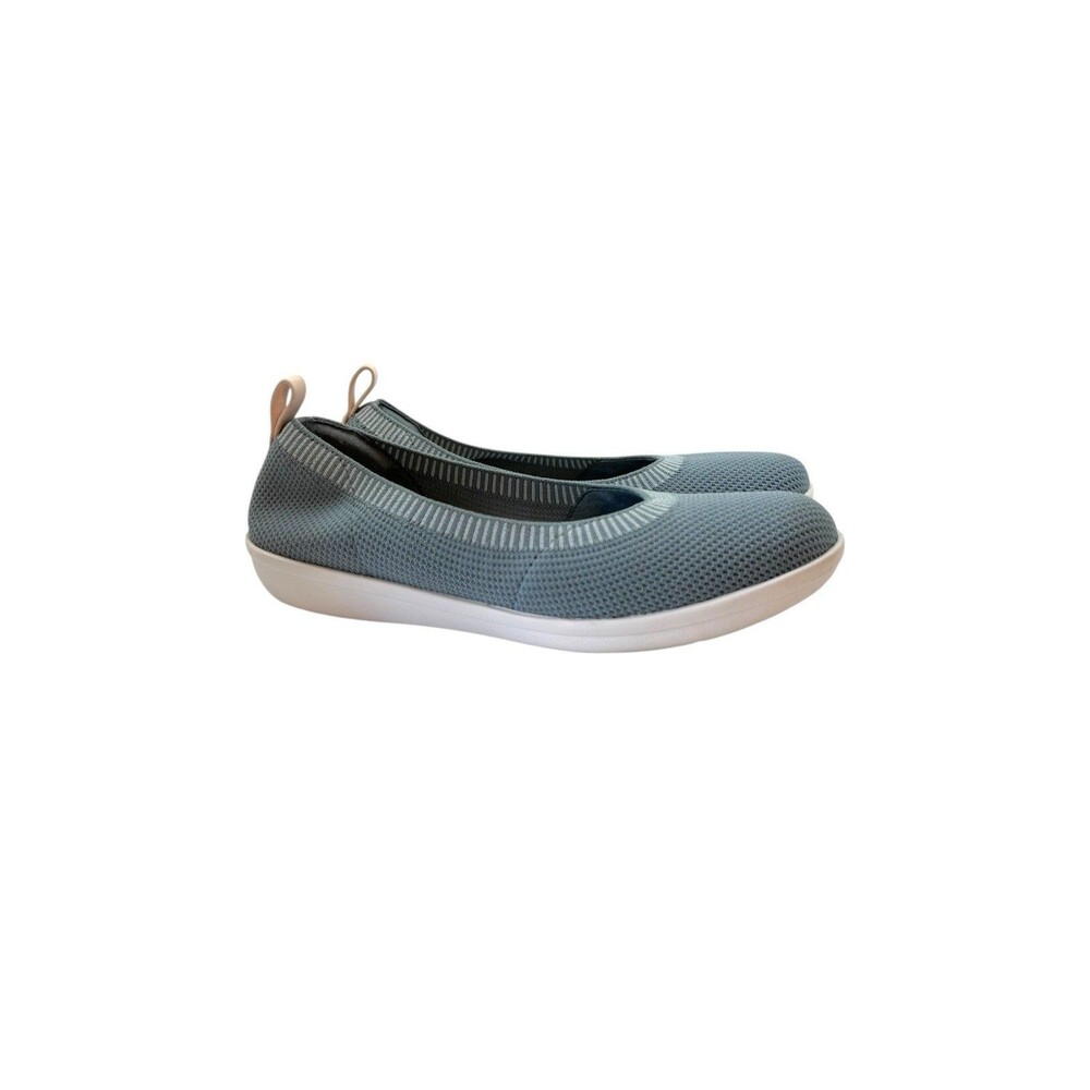 Clarks Cloudsteppers Womens Size 7 Blue Knit Ballet Flat Slip On Pre-Owned